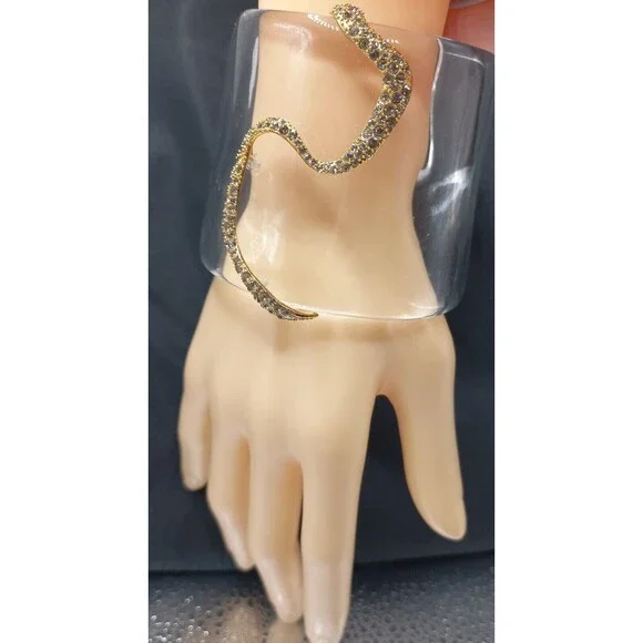 Alexis Bittar Spring/Summer 2013 Lucite Bracelet w/Golden Snake Statemen… - Picture 5 of 16